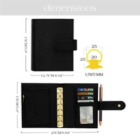 Hongbo Meilleure vente école/bureau cadeau 19 couleurs A7 cuir de litchi souple bague en or budget classeur planificateur avec bouton