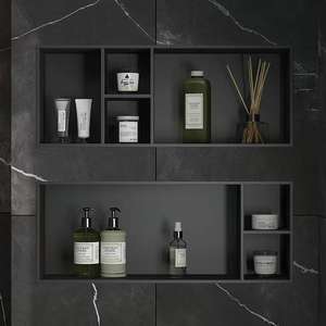 Nouvelle tendance de luxe en acier inoxydable coloré 1 2 3 4 couches accessoires de <span class=keywords><strong>Niche</strong></span> de <span class=keywords><strong>douche</strong></span> de salle de bain avec lumière <span class=keywords><strong>LED</strong></span> 12V 2023 - Product Image 1