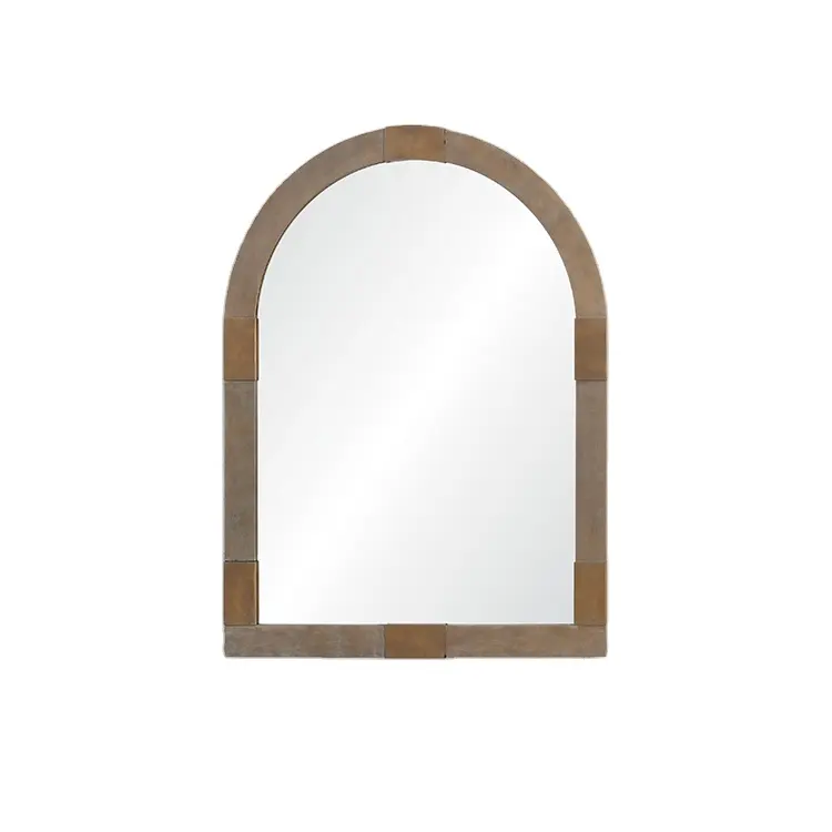 Stile country grande arco tradizionale legno finestra cornice decorativa parete a specchio