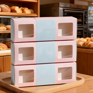 Biểu Tượng Tùy Chỉnh Cá Nhân Gấp Bìa Takeout Thực Phẩm Hộp Cookie Donut Macaroon Bao Bì Hộp - Product Image 2