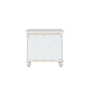 Table de chevet de style côtier avec tiroirs à queue de pie, finition blanc antique, meubles de chambre à coucher - Product Image 5