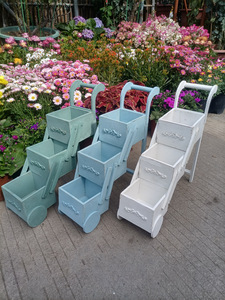Support à fleurs à trois niveaux en bois massif, <span class=keywords><strong>étagère</strong></span> à <span class=keywords><strong>bonsaï</strong></span> en bois, idéal pour les maisons d'hôtes, les balcons et les patios - Prix de gros - Product Image 2