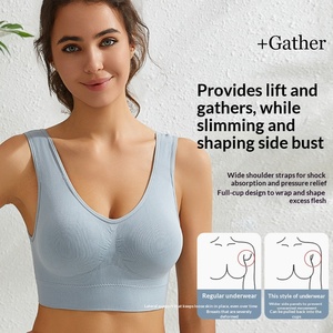 Sujetador Deportivo para Mujer, Talla Grande, Sin Varillas, de Alta Sujeción, Secado Rápido, Transpirable, 100% Nailon, Antigolpes, con Efecto Push-Up, para Correr, Fitness y Yoga - Product Image 3