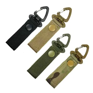 Outdoor Camping Hiking Molle Webbing Clip EDC Tactical Nylon Ribbon Keychain Backpack Clasp Hook Carabiner