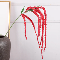 Amaranthus vert foncé Fleurs artificielles Toucher réel Bouquet de fleurs de mariage vert Fleurs suspendues pour la fête des mères