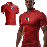 Maillot de football Haïti 2026WC Fédération Haïtienne de Football Essential HaitiSEATA Nouveau T-shirt décontracté respirant à col montant pour homme