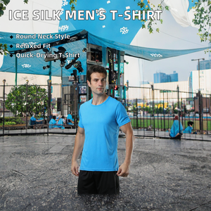 Camiseta de Verano para Hombre, Personalizada OEM, Cuello Holgado, Secado Rápido, Manga Corta, Tejido Jersey, Seda de Hielo, Tallas Grandes Disponibles - Product Image 2