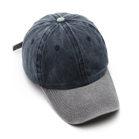 Casquette de baseball vintage délavée, color block, visière contrastante, 6 panneaux, en coton, style Dad Hat, unisexe, décontractée