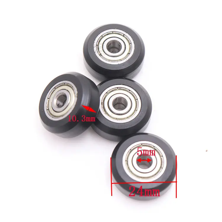 5*24*10mm POM PU roda do rolo 625 pequeno plástico nylon armário guarda-roupa deslizante porta do rolo & rolos de janela