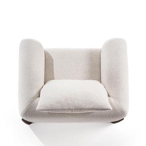 Modern Minimalist Style Hotel Villa Living Room Lounge Armchair Solid Wood Base Comfortable Upholstered Single Sofa - Product Image 6