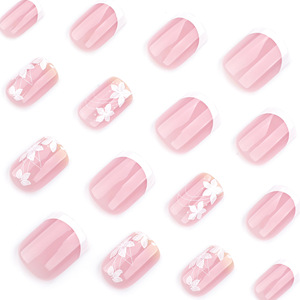 <span class=keywords><strong>Uñas</strong></span> Postizas de Gel Acrílico Suave, Diseño JP3739, Alta Calidad, Nuevo Diseño, 24 Piezas/caja, <span class=keywords><strong>Uñas</strong></span> <span class=keywords><strong>Cortas</strong></span> de Color Rosa Flor, Lindas, de Presión - Product Image 3