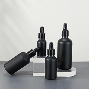 Frosted Black 5ml 10ml 15ml 20ml 30ml 50ml 100ml Matte Black Glass Dropper Black Essential Oil Bottle - Product Image 4