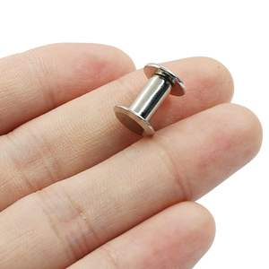 लेचेन lc216 हिफू 30 सेट फेलिप्स हेड चिकागो स्क्रू 1/4 इंच बटन रिवीट्स एम 4x10 मिमी पोस्ट बुकबाइंडिंग चमड़े के बेल्ट मशीन - Product Image 3