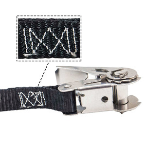 Cinta de Amarração de Carga Preta 1"X10' 500lbs com Catraca de Aperto Manual e Clipes Mosquetão - Product Image 3