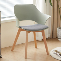 Chaise de restaurant nordique en plastique, chaise de salle à manger en bois massif, chaise multifonctionnelle pour bureau commercial, réception, réunion décontractée, conférence