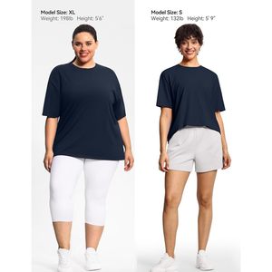 Camiseta Oversize para Mujer FOXA, Cuello Redondo, Manga Corta, Algodón Transpirable, Camiseta Básica para Entrenamiento, Top de Verano - Product Image 4