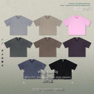 T-shirt vintage de haute qualité, effet délavé à l'acide, personnalisé, coton lourd 285 g/m², t-shirt vierge - Product Image 3