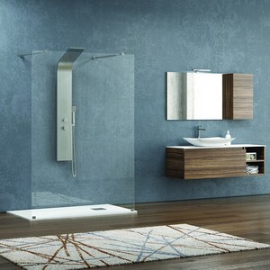 Kamalu KW3000 Walk-in doccia parete 140cm trasparente 8mm di spessore schermo da bagno - Product Image 1