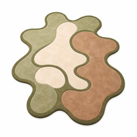 Tapis colorés sans perte antidérapant petit tapis de chambre d'adolescent fausse laine doux mignon dessin animé tapis
