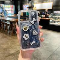 Coque de téléphone personnalisable 360 Fancy 4 en 1 avec motif 3D brillant girly pour iPhone 16 Pro Max