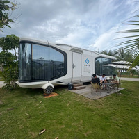 Maison Capsule Spatiale Postmoderne Préfabriquée en Panneaux Sandwich Acier EPS, Respirante, Écologique et Alimentée à l'Énergie Solaire pour Salle de Bain, Hôtel, Villa
