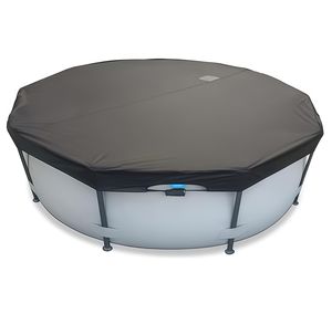 Cubierta <span class=keywords><strong>Redonda</strong></span> de 10' para <span class=keywords><strong>Piscina</strong></span> y Jacuzzi, para Piscinas Elevadas, Tela Oxford Negra, Impermeable, Resistente a los Rayos UV, Portátil - Product Image 4