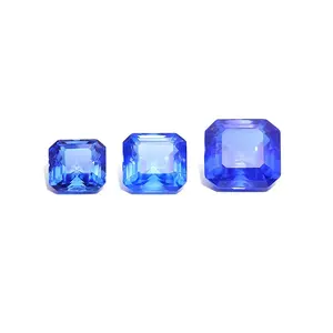 Batu ascher korundum safir biru kualitas tinggi Energy Cut Lab tumbuh safir untuk membuat cincin perhiasan