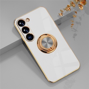 เคสโทรศัพท์แบบวงแหวนโลหะแม่เหล็กเคลือบทองสำหรับ Samsung S24 S23 S22 S21 A53 A12 A42 A13 A23 - Product Image 2