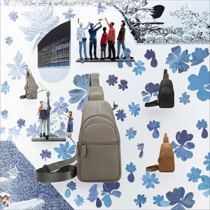 Bolso de Pecho Deportivo Casual para Exteriores, de Cuero Genuino, Estilo Vintage, Impermeable, con Cierre y Protección Antirrobo, con Logotipo Personalizado, en Oferta - Product Image 3