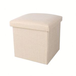 Banc de rangement en lin avec bacs Ottoman pliable Repose-pieds Ottoman pour salon - Product Image 6