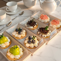 Boîte à tartelettes aux œufs et à croissants avec couvercle transparent, boîtes de boulangerie en papier blanc jetables personnalisées pour sandwichs, cupcakes, biscuits, desserts