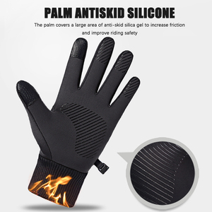 Gants de cyclisme imperméables pour hommes, pour sports de plein air, course à pied, moto, ski, écran tactile, en polaire, antidérapants, chauds, à doigts entiers - Product Image 3