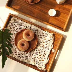 Walnut Wood Rectangular Tea <b>Tray</b> Dry Brewing Serving <b>Tray</b> Wooden Dessert Fruit Plate Dining Tabletop <b>Storage</b> <b>Tray</b> - Product Image 3