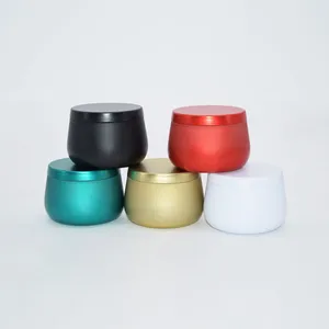 Luxury Soy Wax Matte Black White Gold Green Red 4oz Travel Metal Tin Candle Container