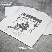 PEERAGE personnalisé hommes surdimensionné DTG impression graphique boîte coupe T-shirt en détresse lourd 100% coton Boxy Fit Crop T-shirt hommes