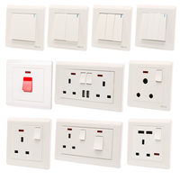 Usine ABUK, norme britannique, design simple, panneau en plastique blanc, interrupteur électrique mural pour maison 2 groupes 2 voies