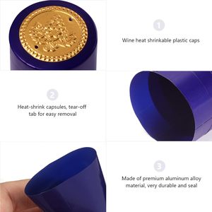 Tapas y Sellos Redondos <span class=keywords><strong>de</strong></span> PVC Termoencogibles Personalizables para Botellas <span class=keywords><strong>de</strong></span> Champán, Vino y Licores, Reutilizables con Tira Desprendible - Product Image 2