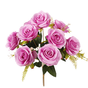 Ramo de Rosas Artificiales de 9 Cabezas, Flor de Seda de Alta Simulación, Decoración para Bodas - Product Image 4