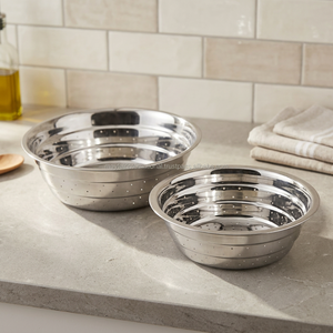 Stainless Steel Colander Set Deep Bowl Dishwasher Safe Durable Metal Strainer Eco-Friendly Kitchen Sink Use with Hooks <b>Stands</b> - Product Image 3