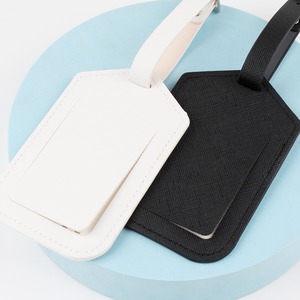 Etichetta per Bagagli e Porta Passaporto in Pelle PU Ecologica di Alta Qualità, Personalizzabile, Lussuosa e Delicata, Nero e Bianco - Product Image 4
