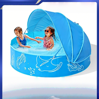 Piscine gonflable pliable en PVC pour enfants avec auvent, piscine à balles portable pour bébé, jeux aquatiques familiaux en plein air sur la plage