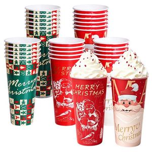 Gobelet de fête à thème de Noël, gobelet en plastique épaissi de 16 oz, pour boissons froides et chaudes, gobelet à thé au lait et café de 24 oz, jetable - Product Image 1