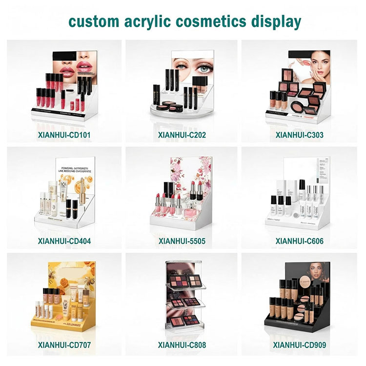 Espositore personalizzato in acrilico per cosmetici