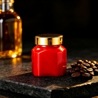 Pot à capsules de couleur unie de haute qualité de 70 ml avec couvercle en métal aluminium pour le stockage en apothécairie avec couvercle en plastique côtelé
