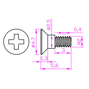 Tornillo de Cabeza Plana Avellanada con Hombro y Ranura Cruzada DIN965 ISO7046, Acero Inoxidable A2-70 A4-70 18-8, Perno de Fijación Personalizado M4 - Product Image 4