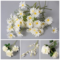 Arreglos Florales Artificiales de Tela de Seda Blanca para Decoración del Hogar, Salones de Eventos, Rosas, Hortensias, Flores Artificiales