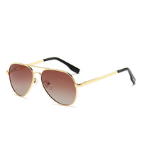 Nouveautés Lunettes de soleil pour hommes Verres dégradés Monture en métal tendance Lunettes polarisées UV400
