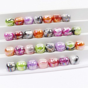 Pequeñas cuentas transparentes multicolores de Lucite perforadas cuentas acrílicas con forma de cacahuete para hacer joyas DIY herramientas de extensión de cabello - Product Image 3