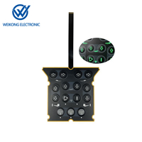 LED Membrane Switch Illumination Tactile Keypad Keyboard with Metal Domes for Telecommunication Equipment