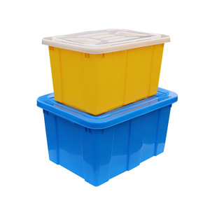 Bac de rangement rectangulaire en plastique 612L, épaissi, empilable, pour l'aquaculture, les vêtements, la logistique, l'entreposage, avec couvercle - Product Image 4
